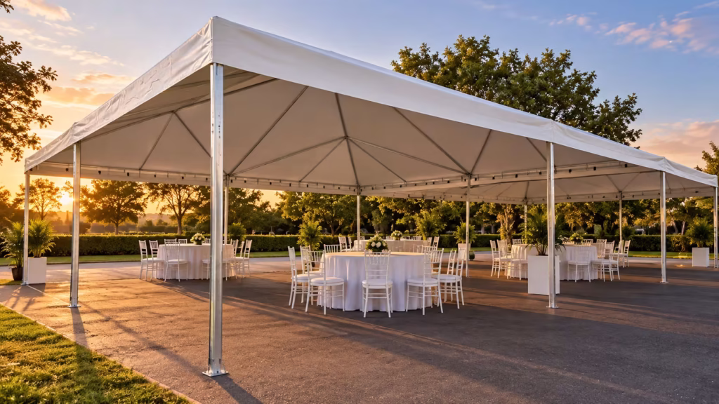 como calcular tamanho tenda evento